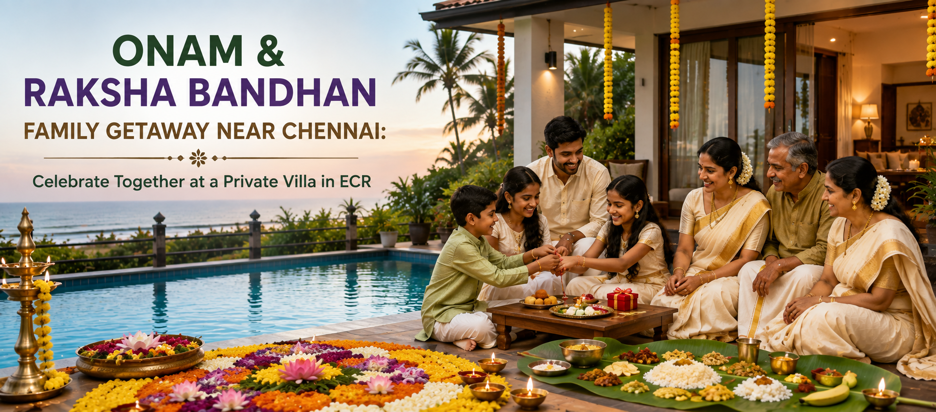Onam & Raksha Bandhan Family Getaway Near Chennai | ECR Villa