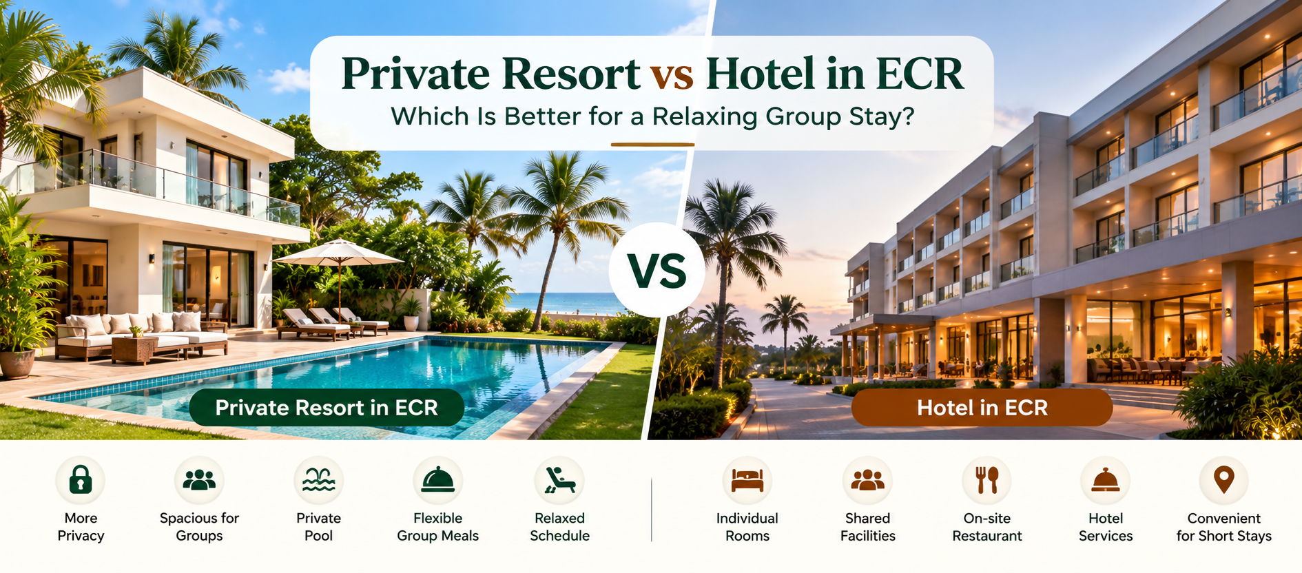 Private Resort vs Hotel in ECR: Which Is Better for a Relaxing Group Stay?